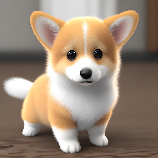 Niedliches kleines Corgi-Junges Generative KI