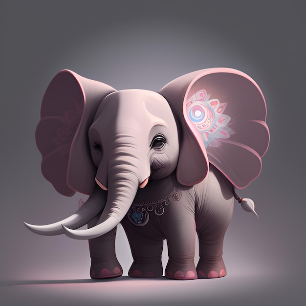 Niedliches und entzückendes Cartoon-Elefantenbaby