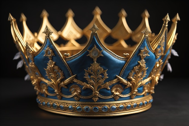 niedriges schlüsselbild der schönen goldenen königin königkrone ai generative