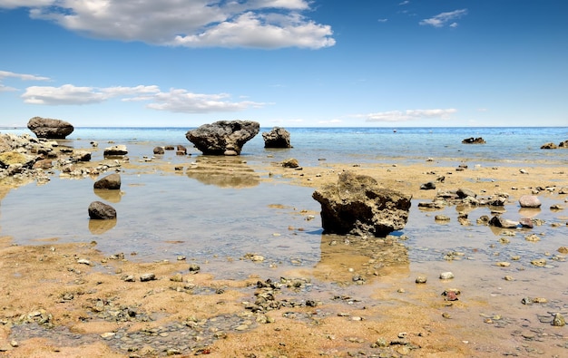 Niedrigwasser am Strand des Roten Meeres