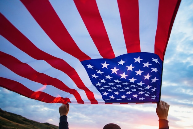 Niedrigwinkelansicht der amerikanischen Flagge