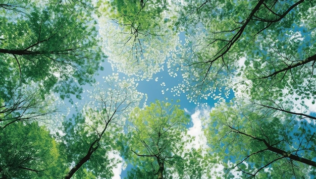 Niedrigwinkelansicht der Bäume im Wald