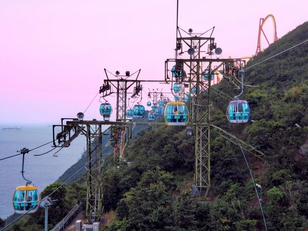 Niedrigwinkelansicht der Seilbahn gegen den Himmel