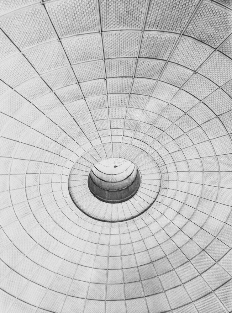 Foto niedrigwinkelansicht der spiraldecke