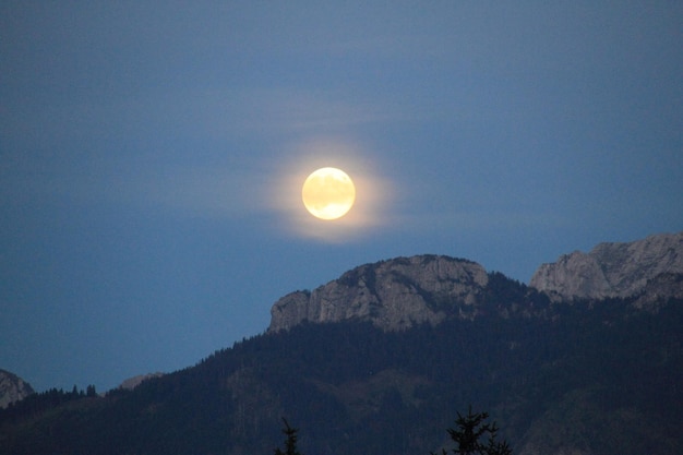 Foto niedrigwinkelansicht des mondes vor klarem himmel in der nacht