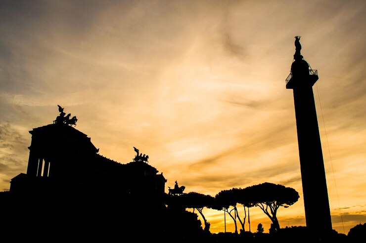 Foto niedrigwinkelansicht des silhouettenbaus gegen den himmel während des sonnenuntergangs