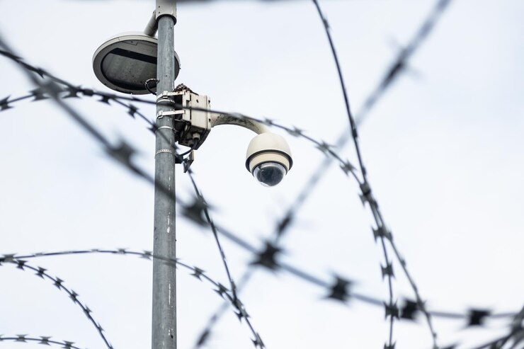 Foto niedrigwinkelansicht einer überwachungskamera gegen den himmel