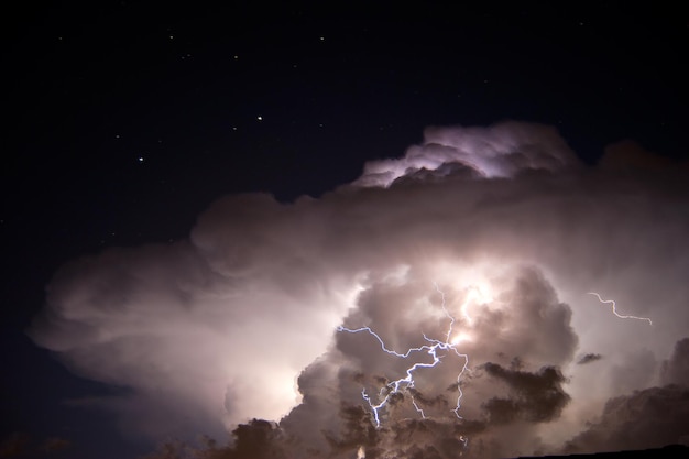 Niedrigwinkelansicht von stürmischen Wolken in der Nacht