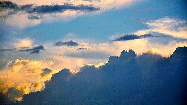 Niedrigwinkelansicht von Wolken am Himmel bei Sonnenuntergang