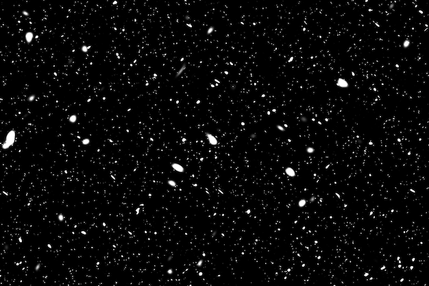 Nieve aislada sobre un fondo negro x9