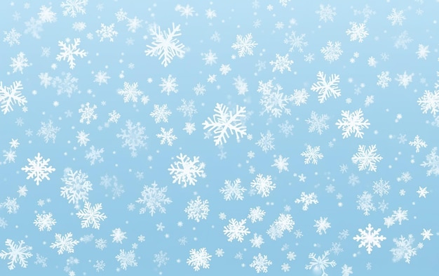 Nieve blanca cayendo sobre el fondo azul del cielo patrón sin costuras IA IA generativa