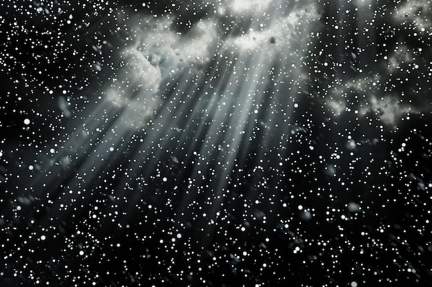 Foto nieve en el cielo nocturno con estrellas y nubes fondo abstracto