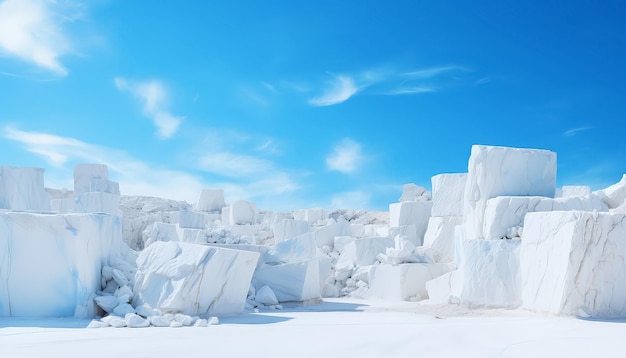 La nieve y los cubos de hielo en el Ártico