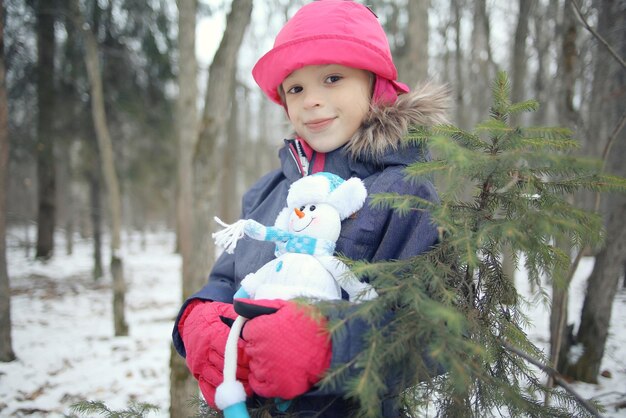 nieve, niña de los sueños de navidad