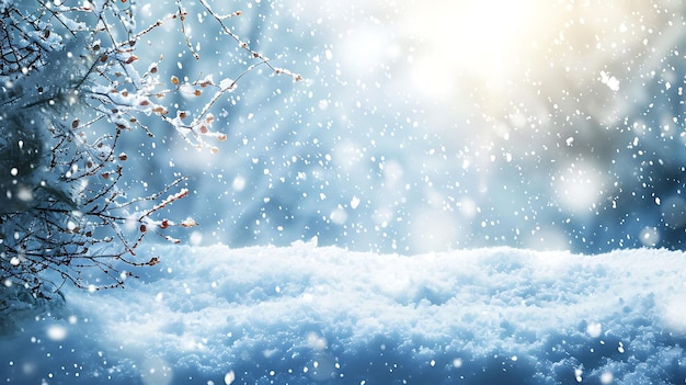 La nieve en las pancartas que simbolizan la llegada de los ahorros de invierno y las ofertas promocionales Copy Space