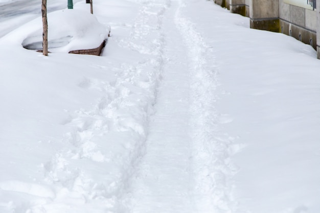 Foto nieve en la pasarela