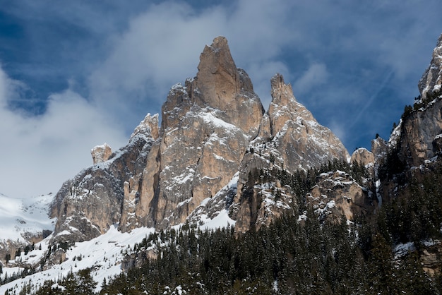 Nieve, picos y nubes