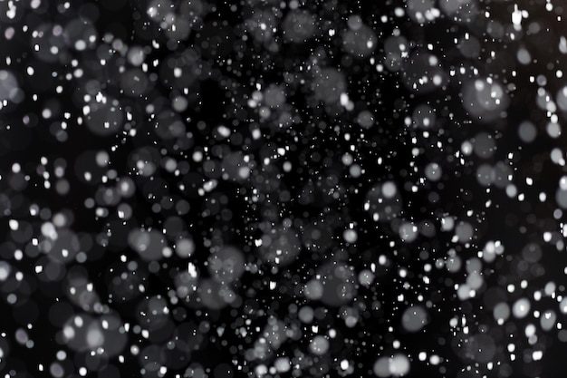 La nieve que cae sobre fondo negro. Textura.