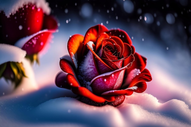 Nieve en las rosas fondos de pantalla e imágenes fondos de pantalla