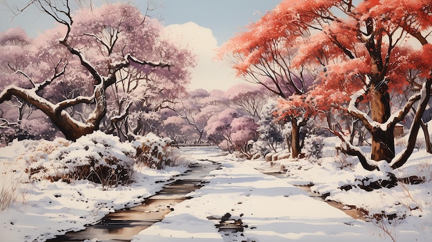 Nieve en Shiba Daimon por Hasui Kawase