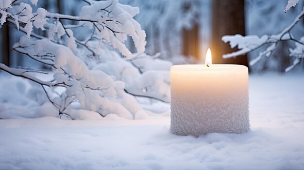 Foto la nieve de las velas de invierno