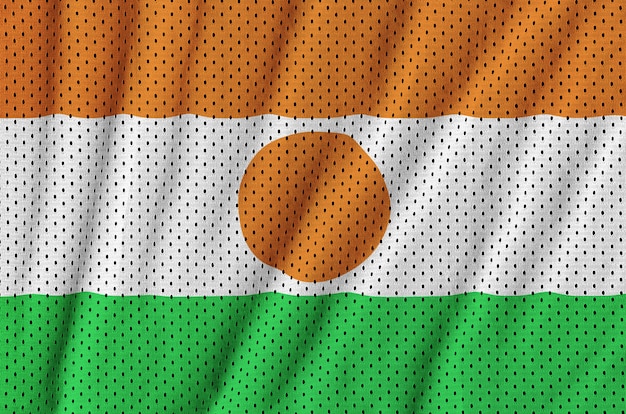 Niger Flagge gedruckt auf einem Polyester Nylon Sportswear Mesh Stoff