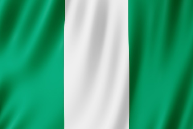 Nigeria-Flagge weht im Wind.