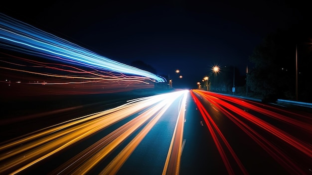 Night Drive Las luces borrosas del transporte urbano