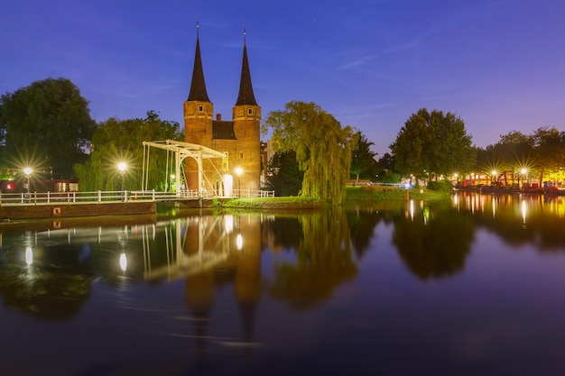 Night Eastern Gate Oostpoort Delft Holanda