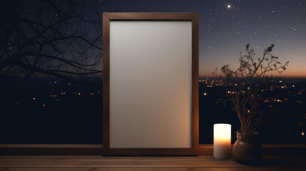 Nightfall Frame Narrative Mockup mit minimalistischem Design 7x5 Rahmengröße