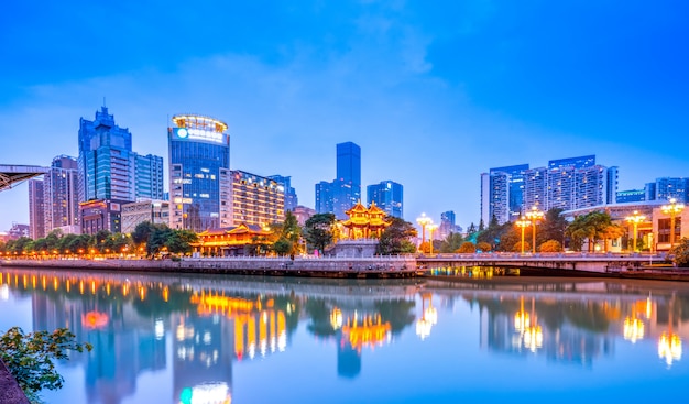 Nightscape-Architekturlandschaft von Chengdu-Stadt, Sichuan-Provinz