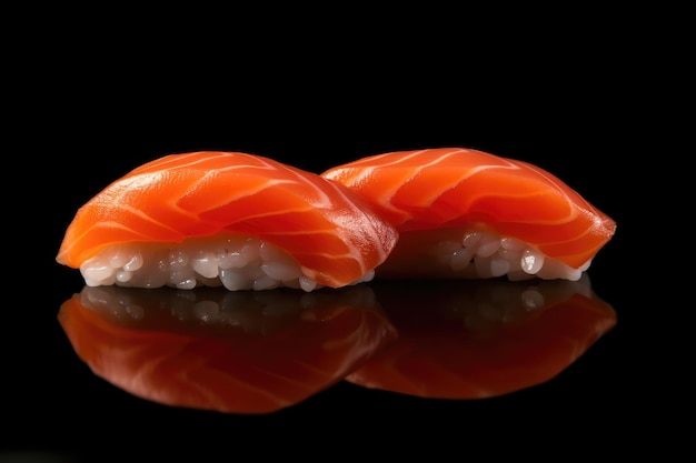 Nigiri de sushi de salmón aislado AI