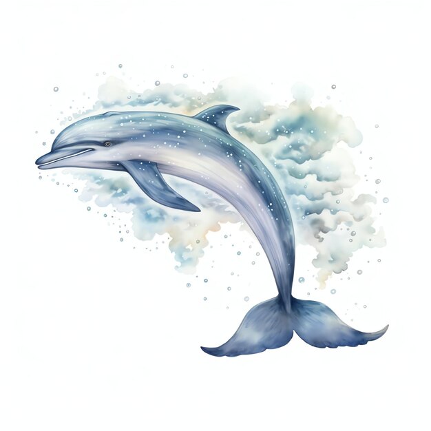 Nimbus Dolphin Fin Fantasia Celeste Noite olhando aquarela