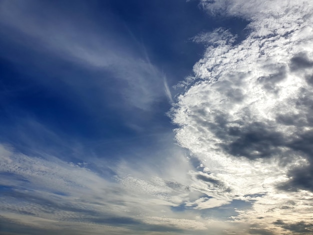 Nimbus-Wolken in den Hintergründen des blauen Himmels