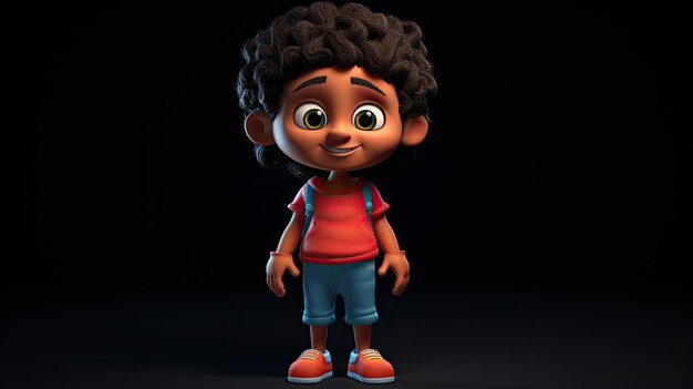 Niña 3D personaje de dibujos animados generado por AI