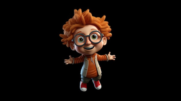 Niña 3D personaje de dibujos animados generado por AI