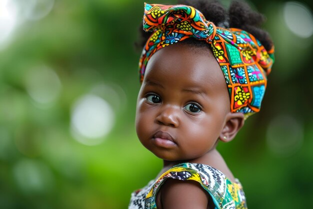 La niña afro sonriente genera Ai