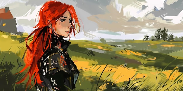 Niña caballero ilustración medieval fondo de escritorio