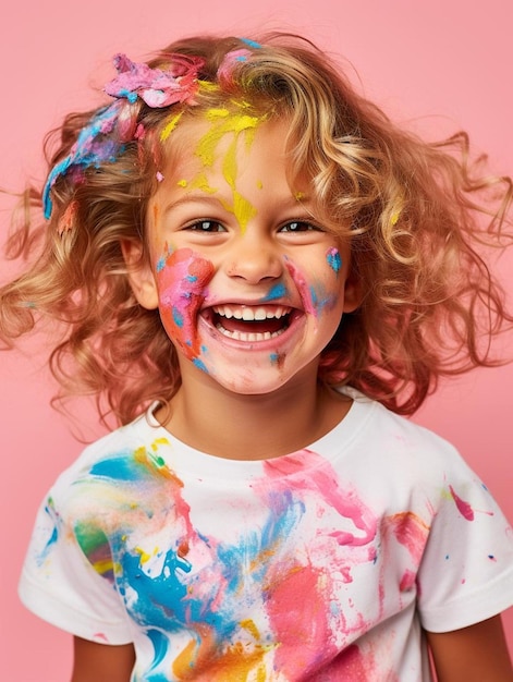 una niña con una camisa blanca que dice feliz cumpleaños