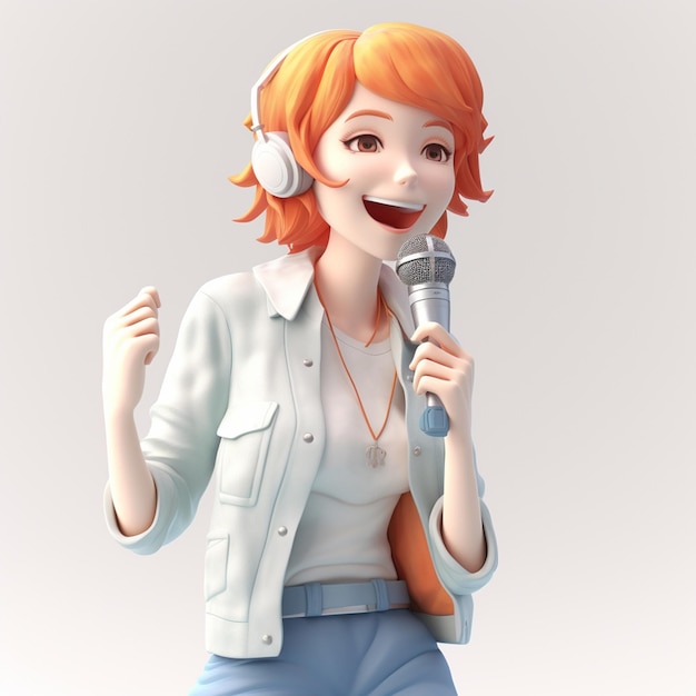 Niña cantante 3D generada por Ai Imagen