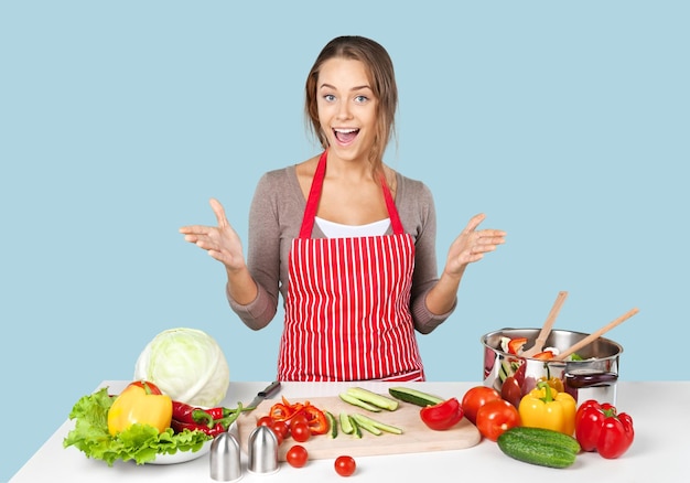 Niña, cocina