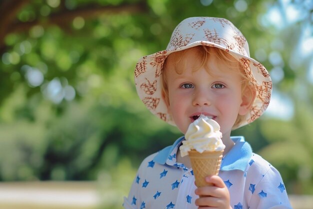 La niña come crema.