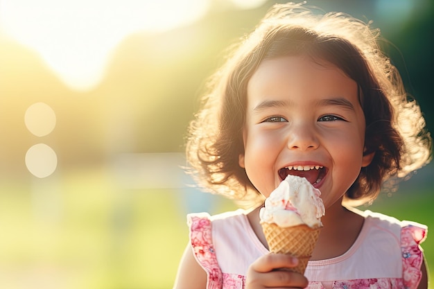 Niña comiendo helado