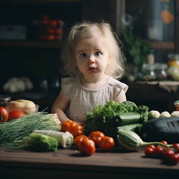 Niña de dos años odia las verduras