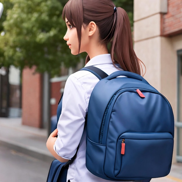 niña de la escuela regreso a la escuela generado por IA