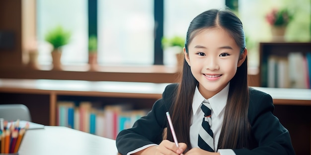 una niña está aprendiendo