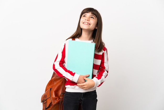 Niña estudiante aislada