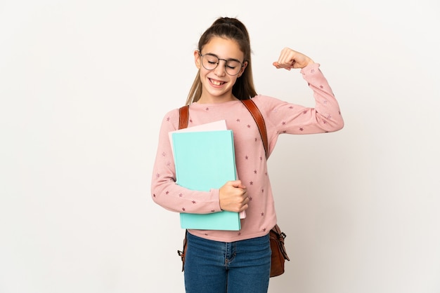 Niña estudiante aislada