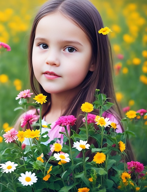 niña con flor en el pelo