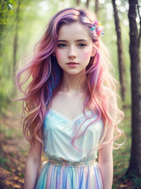 Niña con una flor en el pelo